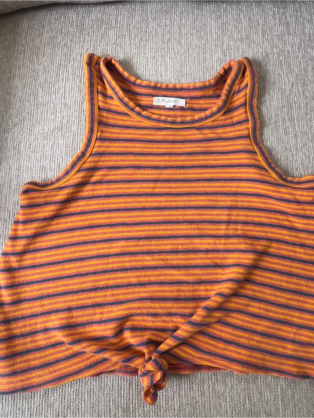 Madewell striped front tie-knot tank top